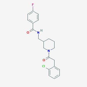 molecular formula C21H22ClFN2O2 B4892726 N-({1-[(2-chlorophenyl)acetyl]-3-piperidinyl}methyl)-4-fluorobenzamide 