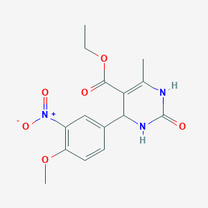 molecular formula C15H17N3O6 B4892732 ethyl 4-(4-methoxy-3-nitrophenyl)-6-methyl-2-oxo-1,2,3,4-tetrahydro-5-pyrimidinecarboxylate 