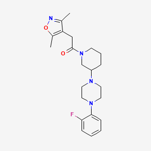 molecular formula C22H29FN4O2 B4892733 1-{1-[(3,5-dimethyl-4-isoxazolyl)acetyl]-3-piperidinyl}-4-(2-fluorophenyl)piperazine 