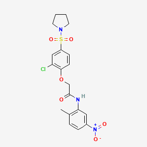 molecular formula C19H20ClN3O6S B4892735 2-[2-chloro-4-(1-pyrrolidinylsulfonyl)phenoxy]-N-(2-methyl-5-nitrophenyl)acetamide 