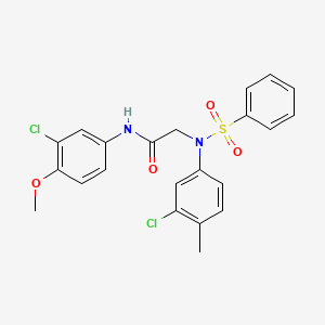 molecular formula C22H20Cl2N2O4S B4892759 N~1~-(3-chloro-4-methoxyphenyl)-N~2~-(3-chloro-4-methylphenyl)-N~2~-(phenylsulfonyl)glycinamide 