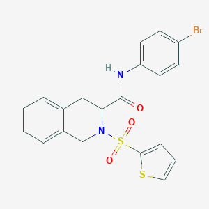 molecular formula C20H17BrN2O3S2 B489277 N-(4-bromophenyl)-2-(thiophen-2-ylsulfonyl)-1,2,3,4-tetrahydroisoquinoline-3-carboxamide CAS No. 1008038-85-4