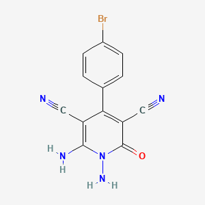 molecular formula C13H8BrN5O B4892773 1,6-diamino-4-(4-bromophenyl)-2-oxo-1,2-dihydro-3,5-pyridinedicarbonitrile 
