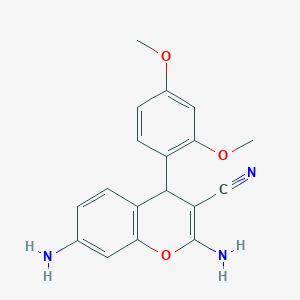molecular formula C18H17N3O3 B4892774 2,7-diamino-4-(2,4-dimethoxyphenyl)-4H-chromene-3-carbonitrile 