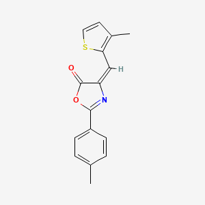 molecular formula C16H13NO2S B4892778 2-(4-methylphenyl)-4-[(3-methyl-2-thienyl)methylene]-1,3-oxazol-5(4H)-one 