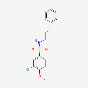 molecular formula C15H16ClNO3S2 B4892782 3-chloro-4-methoxy-N-[2-(phenylthio)ethyl]benzenesulfonamide 