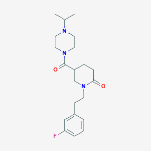 molecular formula C21H30FN3O2 B4892789 1-[2-(3-fluorophenyl)ethyl]-5-[(4-isopropyl-1-piperazinyl)carbonyl]-2-piperidinone 