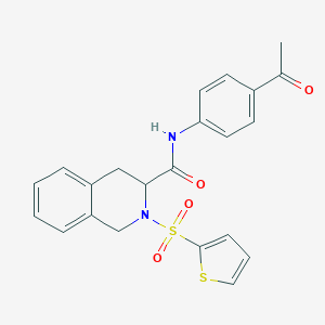 molecular formula C22H20N2O4S2 B489281 N-(4-acetylphenyl)-2-(thiophen-2-ylsulfonyl)-1,2,3,4-tetrahydroisoquinoline-3-carboxamide CAS No. 1008968-45-3