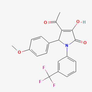 molecular formula C20H16F3NO4 B4892823 4-acetyl-3-hydroxy-5-(4-methoxyphenyl)-1-[3-(trifluoromethyl)phenyl]-1,5-dihydro-2H-pyrrol-2-one 