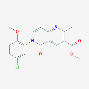 methyl 6-(5-chloro-2-methoxyphenyl)-2-methyl-5-oxo-5,6-dihydro-1,6-naphthyridine-3-carboxylate