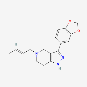 molecular formula C18H21N3O2 B4892833 3-(1,3-benzodioxol-5-yl)-5-[(2E)-2-methyl-2-buten-1-yl]-4,5,6,7-tetrahydro-1H-pyrazolo[4,3-c]pyridine 