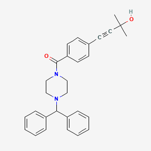 4-(4-{[4-(diphenylmethyl)-1-piperazinyl]carbonyl}phenyl)-2-methyl-3-butyn-2-ol