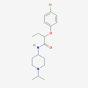 molecular formula C18H27BrN2O2 B4892853 2-(4-bromophenoxy)-N-(1-isopropyl-4-piperidinyl)butanamide 