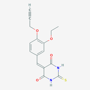 molecular formula C16H14N2O4S B4892864 5-[3-ethoxy-4-(2-propyn-1-yloxy)benzylidene]-2-thioxodihydro-4,6(1H,5H)-pyrimidinedione 