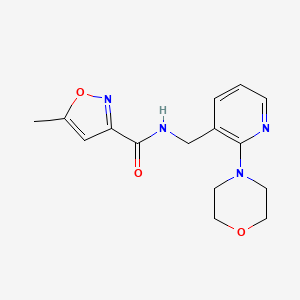 molecular formula C15H18N4O3 B4892871 5-methyl-N-{[2-(4-morpholinyl)-3-pyridinyl]methyl}-3-isoxazolecarboxamide 