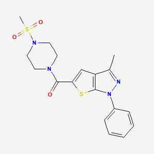 molecular formula C18H20N4O3S2 B4892882 3-methyl-5-{[4-(methylsulfonyl)-1-piperazinyl]carbonyl}-1-phenyl-1H-thieno[2,3-c]pyrazole 