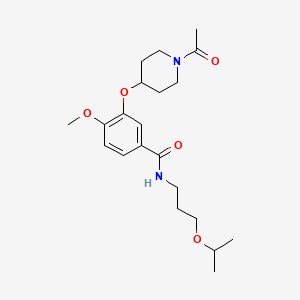 molecular formula C21H32N2O5 B4892884 3-[(1-acetyl-4-piperidinyl)oxy]-N-(3-isopropoxypropyl)-4-methoxybenzamide 