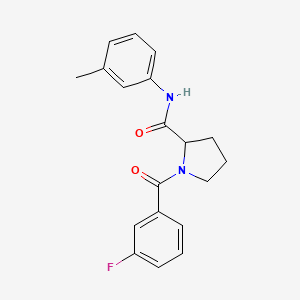 molecular formula C19H19FN2O2 B4892896 1-(3-fluorobenzoyl)-N-(3-methylphenyl)prolinamide 