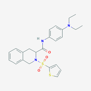 molecular formula C24H27N3O3S2 B489290 N-[4-(diethylamino)phenyl]-2-thiophen-2-ylsulfonyl-3,4-dihydro-1H-isoquinoline-3-carboxamide CAS No. 1009341-84-7