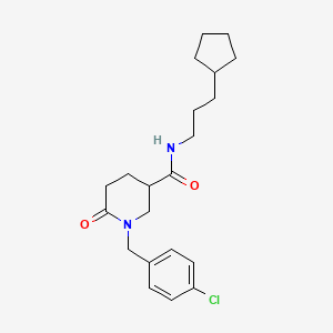 molecular formula C21H29ClN2O2 B4892915 1-(4-chlorobenzyl)-N-(3-cyclopentylpropyl)-6-oxo-3-piperidinecarboxamide 