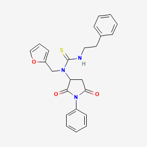 molecular formula C24H23N3O3S B4892921 N-(2,5-dioxo-1-phenyl-3-pyrrolidinyl)-N-(2-furylmethyl)-N'-(2-phenylethyl)thiourea 