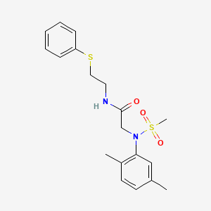 molecular formula C19H24N2O3S2 B4892956 N~2~-(2,5-dimethylphenyl)-N~2~-(methylsulfonyl)-N~1~-[2-(phenylthio)ethyl]glycinamide 