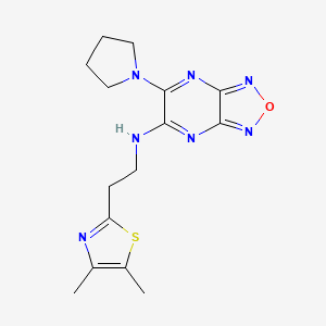 molecular formula C15H19N7OS B4892957 N-[2-(4,5-dimethyl-1,3-thiazol-2-yl)ethyl]-6-(1-pyrrolidinyl)[1,2,5]oxadiazolo[3,4-b]pyrazin-5-amine 