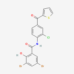 molecular formula C18H10Br2ClNO3S B4892960 3,5-dibromo-N-[2-chloro-4-(2-thienylcarbonyl)phenyl]-2-hydroxybenzamide 