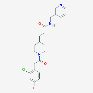 molecular formula C22H25ClFN3O2 B4892969 3-{1-[(2-chloro-4-fluorophenyl)acetyl]-4-piperidinyl}-N-(3-pyridinylmethyl)propanamide 