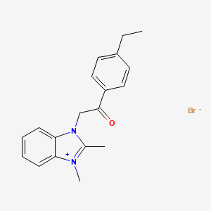 molecular formula C19H21BrN2O B4892986 3-[2-(4-ethylphenyl)-2-oxoethyl]-1,2-dimethyl-1H-3,1-benzimidazol-3-ium bromide 