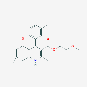 molecular formula C23H29NO4 B4892988 2-methoxyethyl 2,7,7-trimethyl-4-(3-methylphenyl)-5-oxo-1,4,5,6,7,8-hexahydro-3-quinolinecarboxylate 