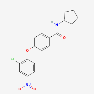 molecular formula C18H17ClN2O4 B4892998 4-(2-chloro-4-nitrophenoxy)-N-cyclopentylbenzamide 