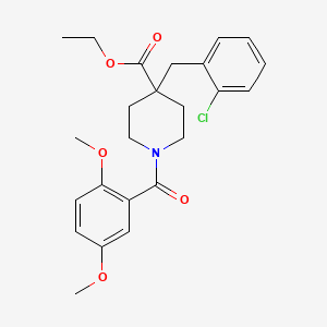 molecular formula C24H28ClNO5 B4893008 ethyl 4-(2-chlorobenzyl)-1-(2,5-dimethoxybenzoyl)-4-piperidinecarboxylate 