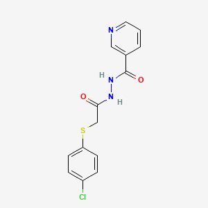 molecular formula C14H12ClN3O2S B4893025 N'-{2-[(4-chlorophenyl)thio]acetyl}nicotinohydrazide 