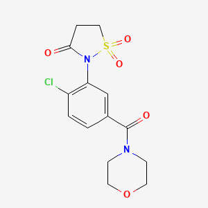 molecular formula C14H15ClN2O5S B4893035 2-[2-chloro-5-(4-morpholinylcarbonyl)phenyl]-3-isothiazolidinone 1,1-dioxide 