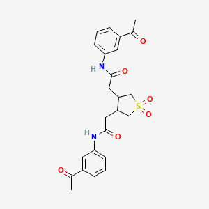 molecular formula C24H26N2O6S B4893072 2,2'-(1,1-dioxidotetrahydrothiene-3,4-diyl)bis[N-(3-acetylphenyl)acetamide] 