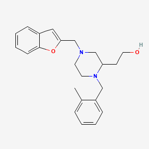 molecular formula C23H28N2O2 B4893080 2-[4-(1-benzofuran-2-ylmethyl)-1-(2-methylbenzyl)-2-piperazinyl]ethanol 