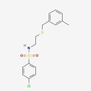 molecular formula C16H18ClNO2S2 B4893086 4-chloro-N-{2-[(3-methylbenzyl)thio]ethyl}benzenesulfonamide 
