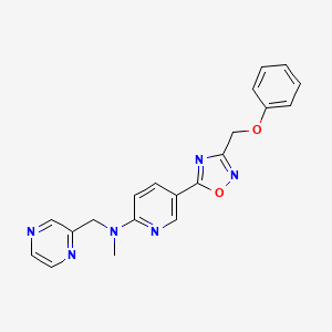 molecular formula C20H18N6O2 B4893093 N-methyl-5-[3-(phenoxymethyl)-1,2,4-oxadiazol-5-yl]-N-(2-pyrazinylmethyl)-2-pyridinamine 