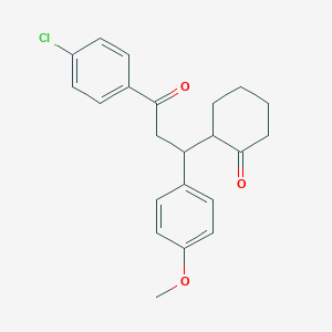 molecular formula C22H23ClO3 B4893115 2-[3-(4-chlorophenyl)-1-(4-methoxyphenyl)-3-oxopropyl]cyclohexanone 