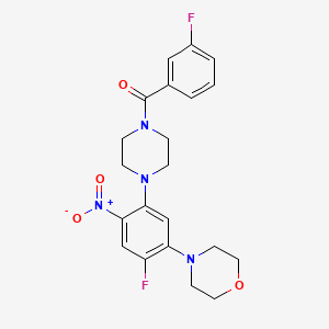 molecular formula C21H22F2N4O4 B4893121 4-{2-fluoro-5-[4-(3-fluorobenzoyl)-1-piperazinyl]-4-nitrophenyl}morpholine 