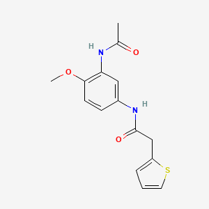 molecular formula C15H16N2O3S B4893146 N-[3-(acetylamino)-4-methoxyphenyl]-2-(2-thienyl)acetamide 