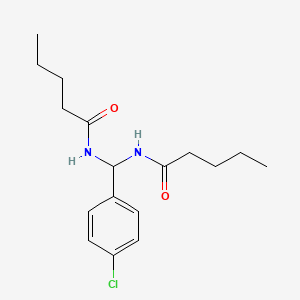 molecular formula C17H25ClN2O2 B4893153 N,N'-[(4-chlorophenyl)methylene]dipentanamide 