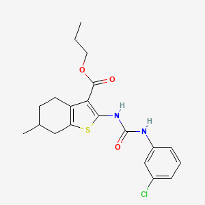 molecular formula C20H23ClN2O3S B4893169 propyl 2-({[(3-chlorophenyl)amino]carbonyl}amino)-6-methyl-4,5,6,7-tetrahydro-1-benzothiophene-3-carboxylate 