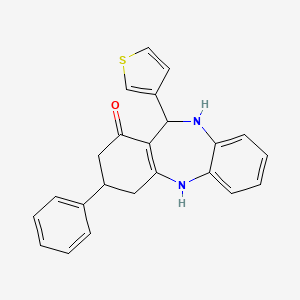 molecular formula C23H20N2OS B4893187 3-phenyl-11-(3-thienyl)-2,3,4,5,10,11-hexahydro-1H-dibenzo[b,e][1,4]diazepin-1-one 