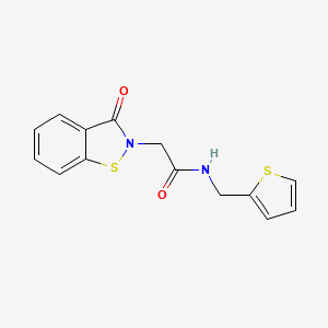 molecular formula C14H12N2O2S2 B4893191 2-(3-oxo-1,2-benzisothiazol-2(3H)-yl)-N-(2-thienylmethyl)acetamide 