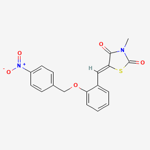 molecular formula C18H14N2O5S B4893195 3-methyl-5-{2-[(4-nitrobenzyl)oxy]benzylidene}-1,3-thiazolidine-2,4-dione 