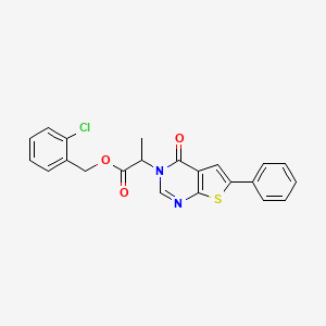molecular formula C22H17ClN2O3S B4893202 2-chlorobenzyl 2-(4-oxo-6-phenylthieno[2,3-d]pyrimidin-3(4H)-yl)propanoate 