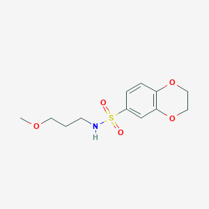 molecular formula C12H17NO5S B4893229 N-(3-methoxypropyl)-2,3-dihydro-1,4-benzodioxine-6-sulfonamide 