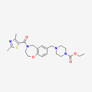 molecular formula C23H30N4O4S B4893234 ethyl 4-({4-[(2,4-dimethyl-1,3-thiazol-5-yl)carbonyl]-2,3,4,5-tetrahydro-1,4-benzoxazepin-7-yl}methyl)-1-piperazinecarboxylate 